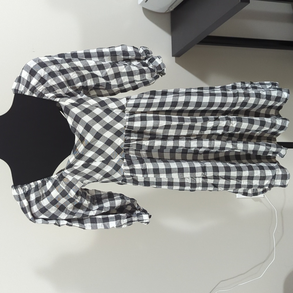 Pink Lily Black and white checkered dress